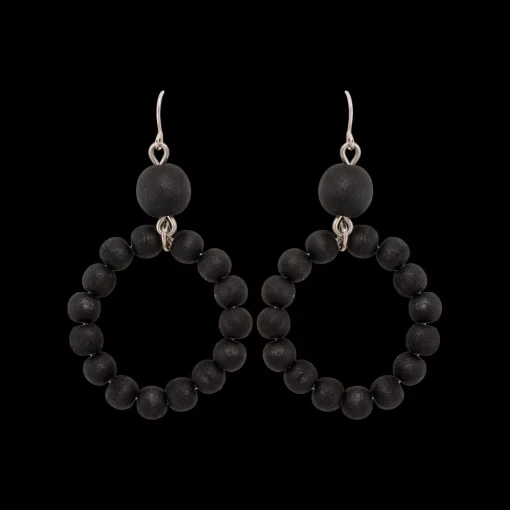Sale Aarikka Orvokki Earrings, black ${1}