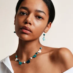 Sale Aarikka Sinisiipi Earrings, shades of green ${1}