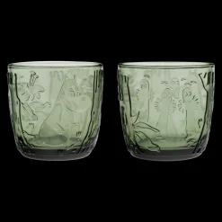 Fashion Arabia Moomin Forest Green Glass Tumblers (Set of 2) ${1}
