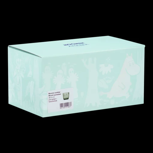 Fashion Arabia Moomin Forest Green Glass Tumblers (Set of 2) ${1}
