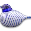 Best Bianco Blu Finnish Glass Bird, Finnish Stripes ${1}