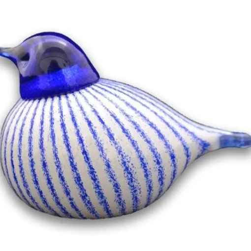 Best Bianco Blu Finnish Glass Bird, Finnish Stripes ${1}