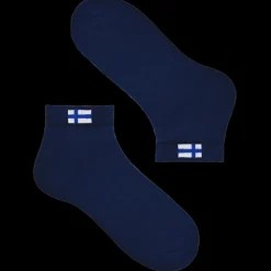 New Touch of Finland Cushioned Low-Cut Finland Flag Socks, Blue ${1}