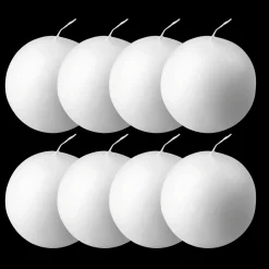 Sale Touch of Finland Danish Ball Candle White, 8 Pack ${1}