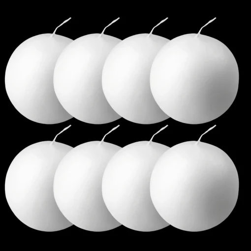 Sale Touch of Finland Danish Ball Candle White, 8 Pack ${1}