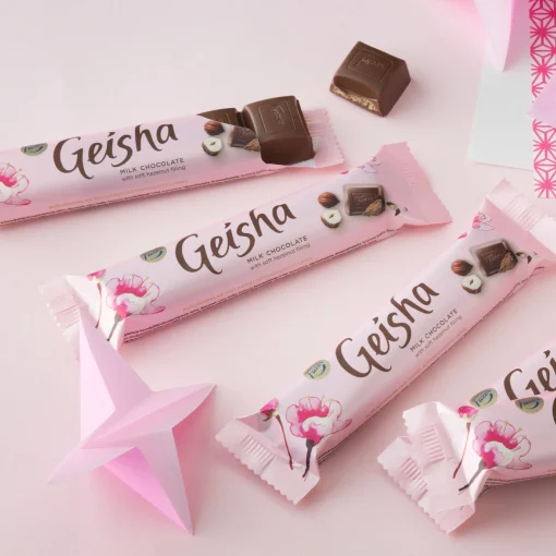 Clearance Fazer Geisha Milk Chocolate w/ Soft Hazelnut Filling Bar (37g) ${1}