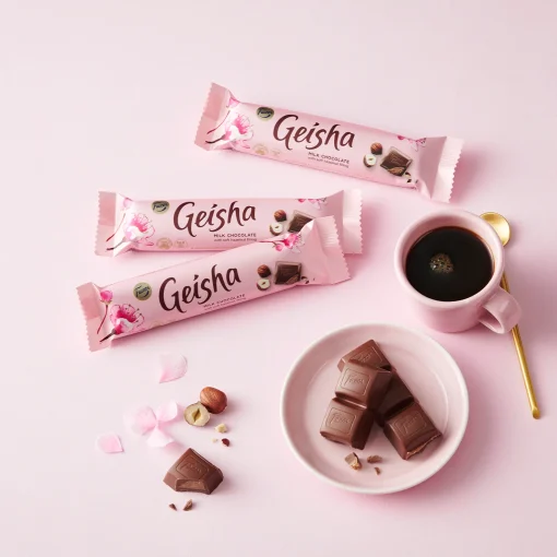 Clearance Fazer Geisha Milk Chocolate w/ Soft Hazelnut Filling Bar (37g) ${1}