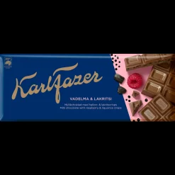 Fashion Fazer Milk Chocolate Raspberry & Licorice Bar (200g) ${1}