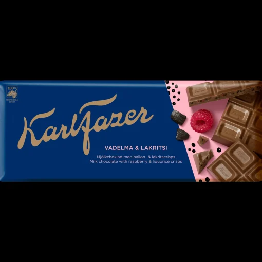 Fashion Fazer Milk Chocolate Raspberry & Licorice Bar (200g) ${1}