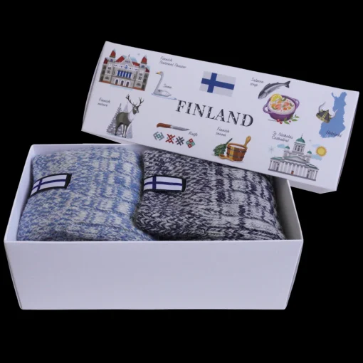 Hot WOOLWEAR Finland Flag Wool Socks Boxed Set of 2 (WOMENS) ${1}