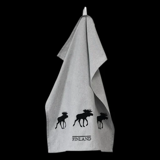 Clearance Nordic Souvenir Finland Moose Kitchen Towel - Eco Friendly ${1}