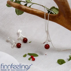 Hot FinnFeelings Lingonberry Silver Earrings ${1}