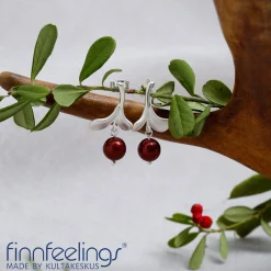 Hot FinnFeelings Lingonberry Silver Earrings ${1}