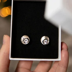 Hot FinnFeelings Rock Crystal Post Earrings ${1}