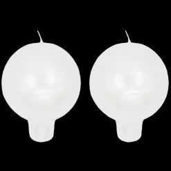 Discount Puttipaja Finnish Footed Ball Candle Metallic Luster Pearl White (Set of 2) ${1}