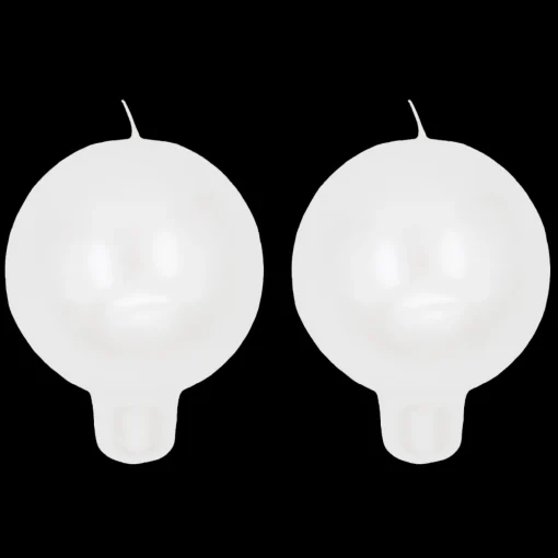 Discount Puttipaja Finnish Footed Ball Candle Metallic Luster Pearl White (Set of 2) ${1}