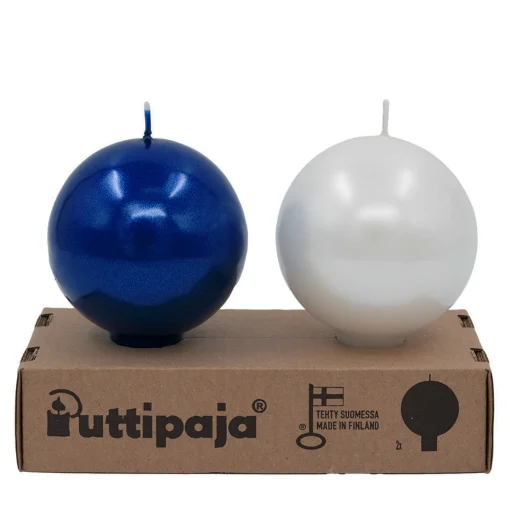 Hot Puttipaja Finnish Footed Ball Candle Metallic Luster Suomi (Set of 2) ${1}
