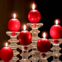 Fashion Puttipaja Finnish Footed Ball Candle Red (Set of 2) ${1}