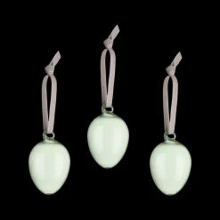Outlet iittala Green Glass Egg Ornaments (Set of 3) ${1}