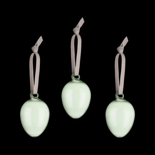 Outlet iittala Green Glass Egg Ornaments (Set of 3) ${1}
