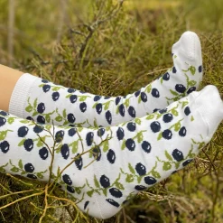 New Jaana Huhtanen Design Jaana Huhtanen Blueberry Cotton Socks, white ${1}
