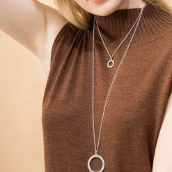 Fashion Kalevala Circle of Light Silver Necklace ${1}