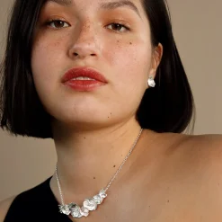 Best Kalevala Summer Night Rose Silver Earrings ${1}
