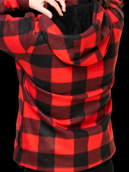 Sale Touch of Finland Ladies UP Red Fleece Lumber Hooded Jacket ${1}