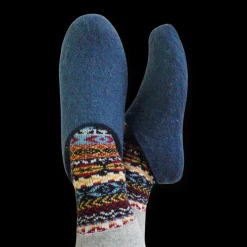 Outlet Lahtiset Felt Slippers w/ Rubber Sole, Petrol Blue ${1}