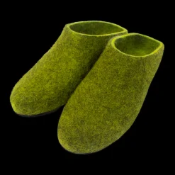 Outlet Lahtiset Felt Slippers w/ Rubber Sole, Lime Green ${1}