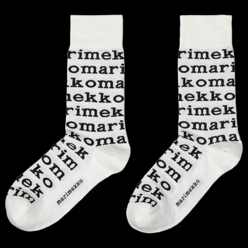 Online Marimekko Kasvaa Logo Socks, white/black ${1}
