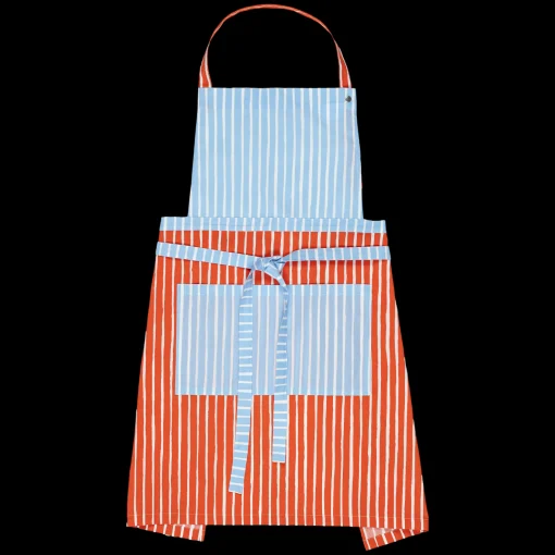 Fashion Marimekko Piccolo Apron, white/red/blue ${1}
