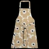 Best Marimekko Pieni Unikko Apron, white/beige/blue ${1}