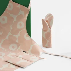 Best Marimekko Pieni Unikko Apron, cotton/peach ${1}
