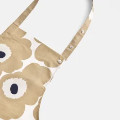 Best Marimekko Pieni Unikko Apron, white/beige/blue ${1}