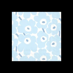 Clearance Marimekko Pieni Unikko Light Blue Cocktail Napkins (20 pack) ${1}