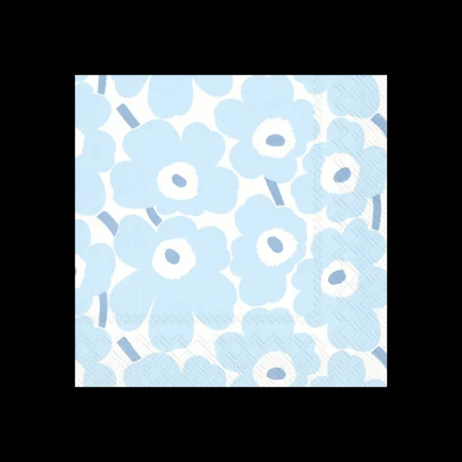 Clearance Marimekko Pieni Unikko Light Blue Cocktail Napkins (20 pack) ${1}