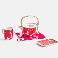 Sale Marimekko Pieni Unikko Pot Holder, white/red ${1}