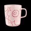 Hot Marimekko Piirto Unikko Mug, pink/red ${1}