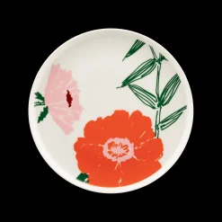 New Marimekko Puutarhakutsut Salad Plate, white/green/orange ${1}