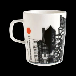 Hot Marimekko Siirtolapuutarha Mug, white/black/orange ${1}