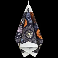 New Marimekko Siirtolapuutarha Kitchen Towel, white/lt.yellow/orange/lt.blue ${1}