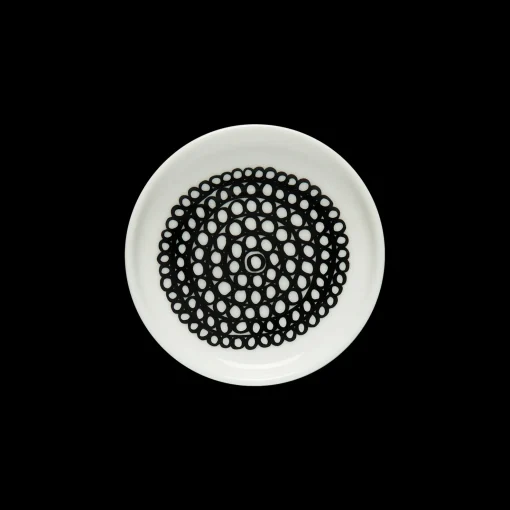 Fashion Marimekko Siirtolapuutarha Sauce Plate, white/black ${1}