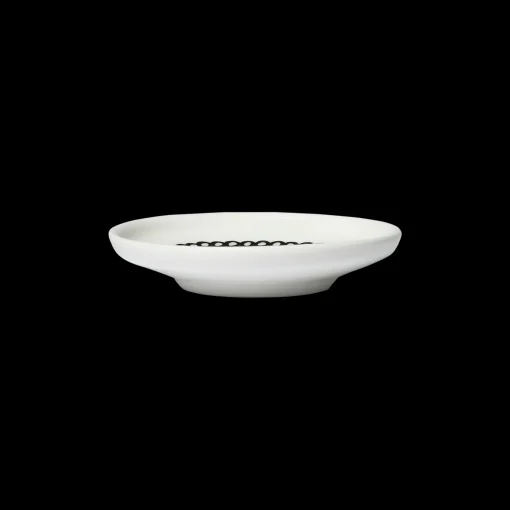 Fashion Marimekko Siirtolapuutarha Sauce Plate, white/black ${1}