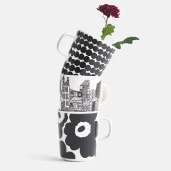 Hot Marimekko Siirtolapuutarha Mug, white/black/orange ${1}