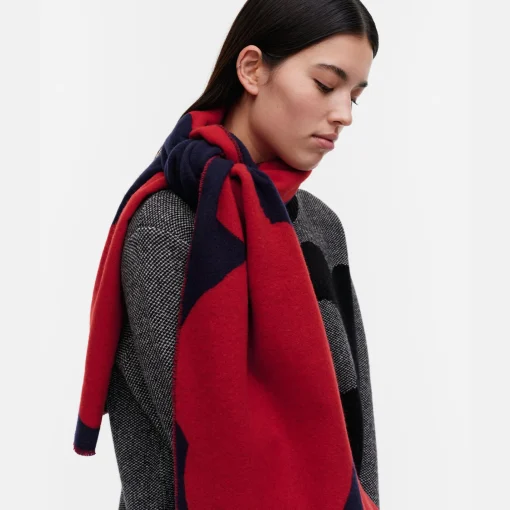 Best Marimekko Sävellys Unikko Scarf, dk.navy/red ${1}