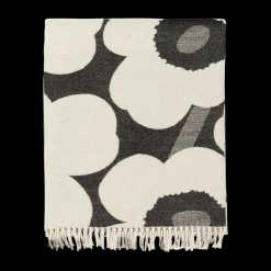 Fashion Marimekko Unikko Blanket, off-white/charcoal ${1}