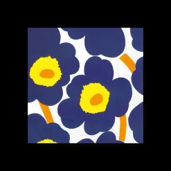 Hot Marimekko Unikko Blue Cocktail Napkins (20 Pack) ${1}