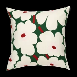Online Marimekko Unikko Cushion Cover, green/white/pink ${1}