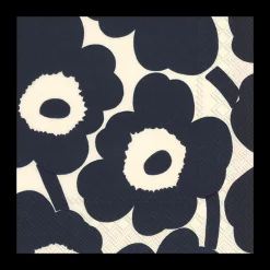 Outlet Marimekko Unikko Dark Blue Lunch Napkins (20 Pack) ${1}